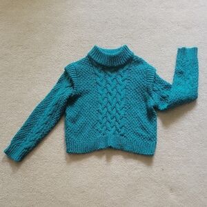 Cozy Teal Cable Knit Sweater